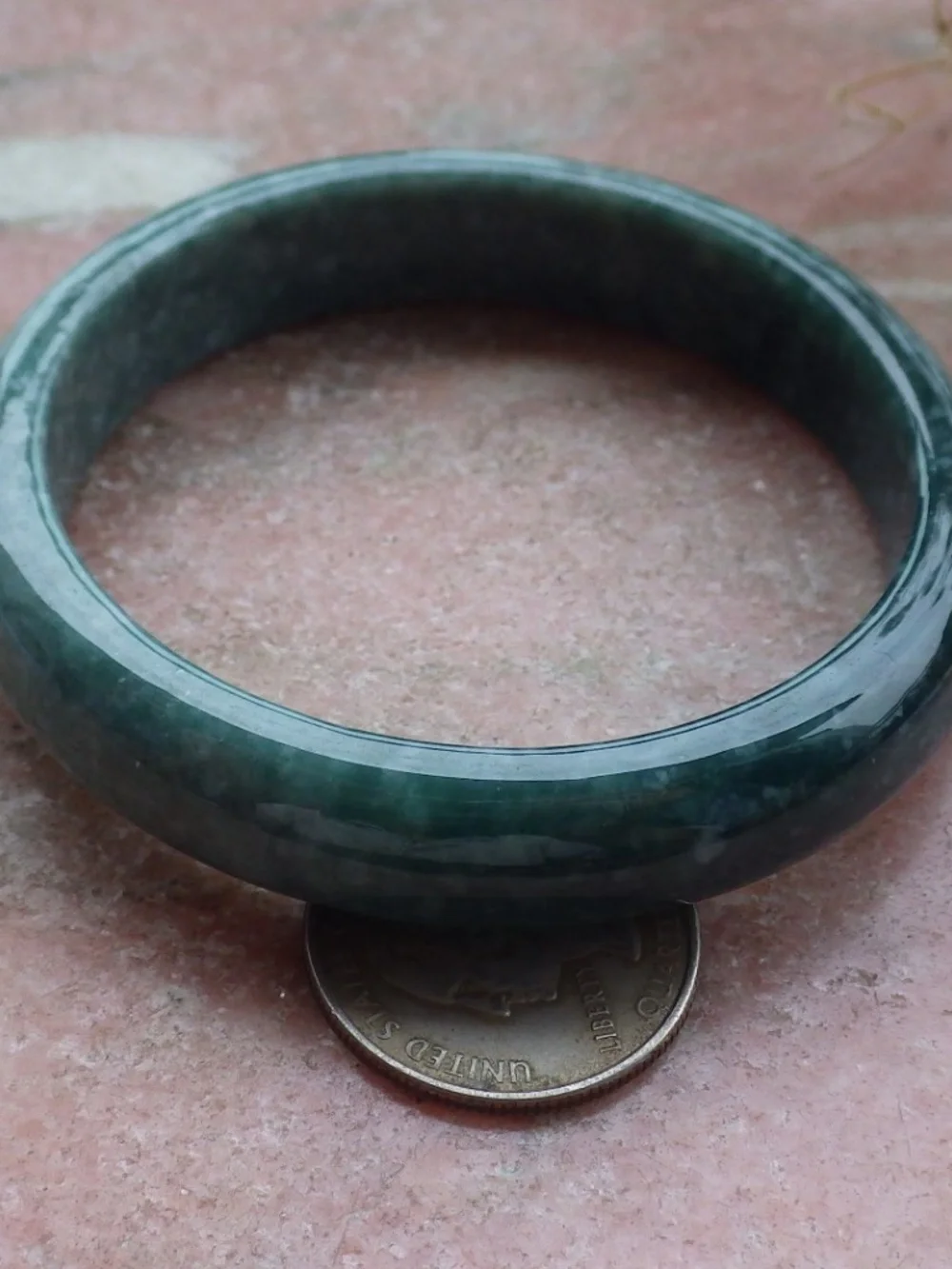 58mm Certified Hand Carved Green Natural A JADE Circle Jadeite Bracelet Bangle